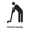 Farmer hoeing icon vector isolated on white background, logo con