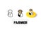 Farmer icon in different style