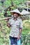 Farmer in Jatiluwih rice fields, Bali, Indonesia