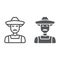 Farmer line and glyph icon, farming