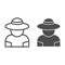 Farmer line and glyph icon. Gardener vector illustration isolated on white. Man outline style design, designed for web