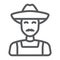 Farmer line icon, farming and agriculture