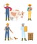 Farmer Man and Woman Icon Set Vector Illustration