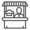 Farmer market line icon. Seller vector illustration isolated on white. Store outline style design, designed for web and