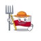 Farmer mascot cartoon shaped in poland flag