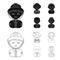 Farmer, operator, waiter, prisoner.Profession set collection icons in black,outline style vector symbol stock