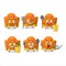 Farmer orange binder clip cute mascot character with fork