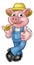 Farmer Pig Cartoon Character