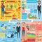 Farmer, pilot and seller manager work infographics