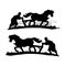 Farmer plows the land, on a horse, silhouette on a white background,