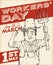 Farmer Poster for Workers\' Day Event, Vector Illustration