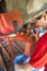 Farmer prepares seed soybeans