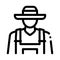 Farmer profession icon vector outline illustration