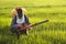 Farmer at rice field