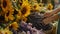 a farmer\\\'s market flower stall overflowing with blooms