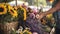 a farmer\\\'s market flower stall overflowing with blooms