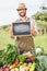 Farmer selling his organic produce