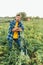 Farmer in shirt looking at camera