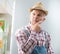 Farmer shopping at supermarket