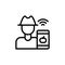 Farmer, smartphone, tomato icon. Simple line, outline vector elements of automated farming icons for ui and ux, website or mobile