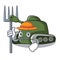 Farmer tank character cartoon style