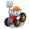 Farmer tractor character cartoon style