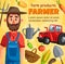 Farmer with tractor and vegetable harvest poster