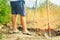 Farmer watering agricultural crops, countryside, irrigation, nat