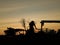 Farmer working in evening ,shadow image