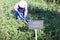 Farmer working in the organic vegetable garden