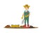 Farmers and agricultural work characters. Agricultural gardener, agronomist