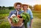 Farmers couple in garden