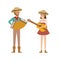 Farmers couple with musical instruments