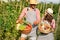 Farmers couple with organic vegetables