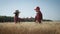 Farmers handshake over the wheat crop in harvest time. Partnership concept.