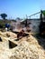 Farmers making brown sugar (jaggery) in rural india