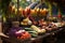 Farmers market display with colorful corn