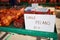 Farmers market stall selling pecan nuts