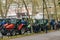 Farmers near tractors at protest in front of Council of Europe