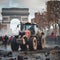 Farmers protest with tractors on the streets of cities in France