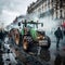 Farmers protest with tractors on the streets of cities in France