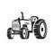 Farmers tractor. Design element for label, emblem, sign, badge.