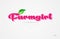 farmgirl 3d word with a green leaf and pink color logo