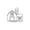 Farmhouse barn line icon. Outline illustration of horse barn vector linear design isolated on white background. Farm