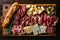 Farmhouse Feast: Cheese, Meat, and Bread Display.