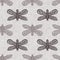 Farmhouse grey butterfly seamless pattern. Rustic French wildlife for ecological beautiful all over wallpaper. Repeat