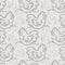 Farmhouse grey chicken hen linen seamless pattern. Tonal french country cottage style farm animal background. Simple