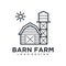 Farmhouse logo, agriculture vector, black emblem, natural product, Simple Minimalist Barn Farm Logo design inspiration