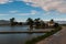 Farmhouse with rice fields in the Ebro delta