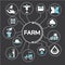 Farming and agriculture icons, infographic